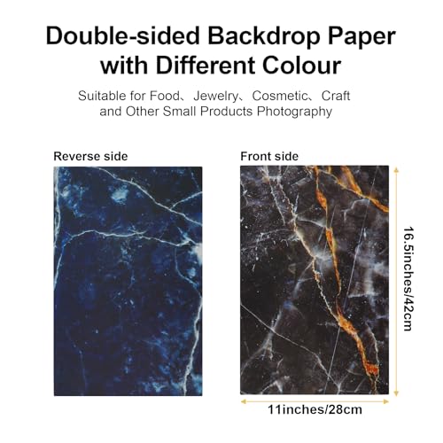 12PCS 12Patterns Product Photography Backdrops,Photo Backdrop Double Sided Marble and Tile Photo Background（16.5X11inch） - color: Marble series