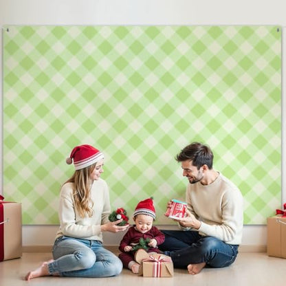 5x7ft Photography Backdrop Green White Gingham Check Photo Backdrop Photography Background for Photoshoot Portrait Video Party Photo Studio Prop Booth - color: Color5