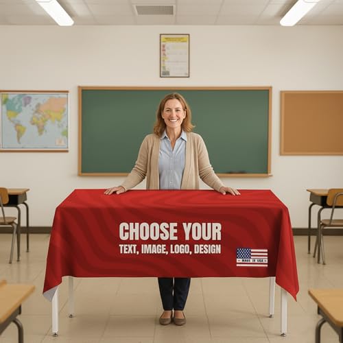 Custom Table Cloth for Table by BCB Print - Personalized Table Sign with Your Photo, Text or Logo | HD Print Table Cloth for Shows & Events | Fast Delivery | Made in USA | Multiple Sizes - color: Table Cloth