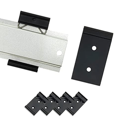1.08" Width DIN Rail Mounting Clip, Universal Aluminum Alloy Bracket, Snap-in Fixed Clamp for 35mm Slotted DIN Rail, 4-Pack - size: 1.08 Width DIN Rail Mounting Clip