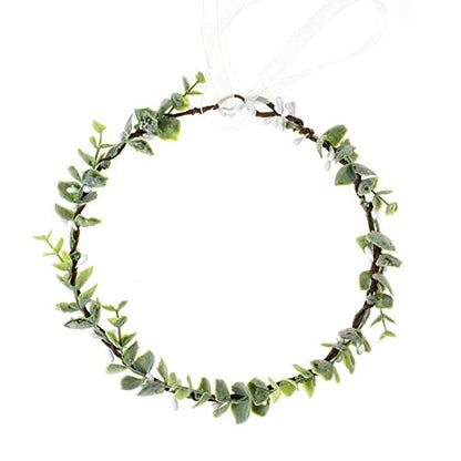 Greenery Leaf Crown Rustic Wedding Headpiece Bridal Headband Photo Prop - color: S-leaf