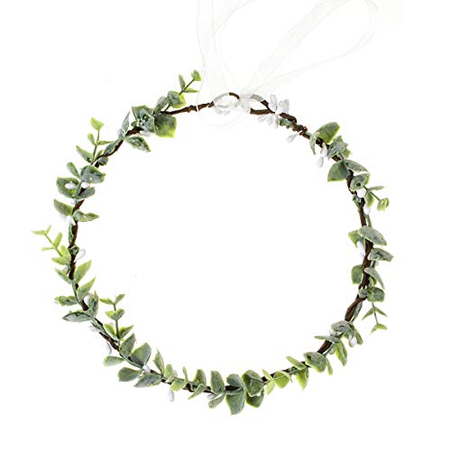 Greenery Leaf Crown Rustic Wedding Headpiece Bridal Headband Photo Prop - color: S-leaf