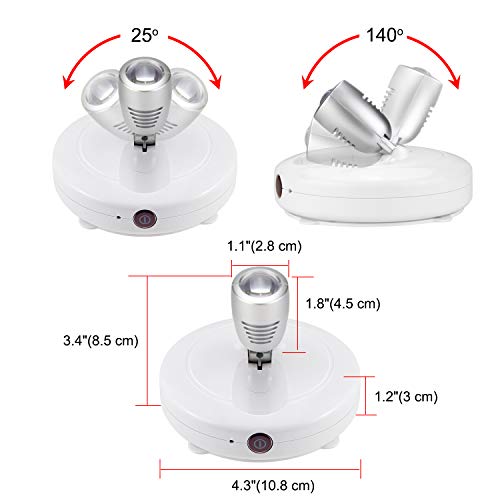 BIGMONAT Cordless Spotlight Battery Operated, RGB Picture Light with Remote and Timer, Color Changing Display Lamp, Dimmable LED Accent Lighting for Artwork Painting Dartboard Plant Gallery - color: White+Silver 1 Pack, size: Battery Powered