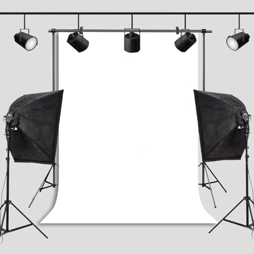 White Backdrop Background for Photography Photo Booth Backdrop for Photoshoot Background Screen Video Recording Parties Curtain 5x7FT - color: White, size: 5x7ft