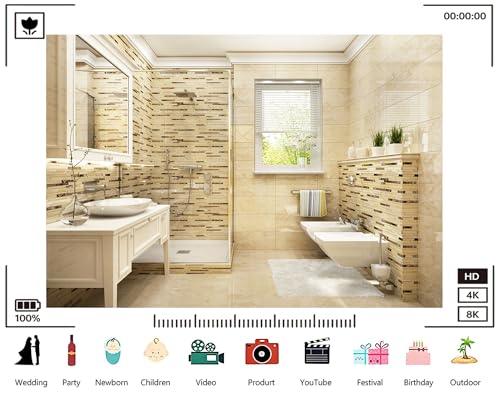 Trykid 5x5ft Elegant Modern Bathroom Backdrop Bright Clean Contemporary Interior Photography Background Bathroom Renovation Event Party Decoration Tapestry Photo Booth Prop Fabric - size: 5x5ft