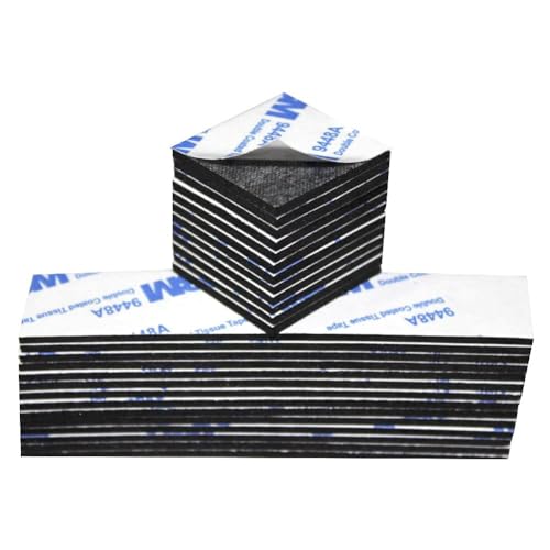 Double Sided Foam Tape, Double Sided Mounting Tape,130PCS, Heavy Duty Sticky Adhesive Tape, Include Strip and Square, for Crafts,Mixtiles, Photos, Walls, Home Decoration (Black)