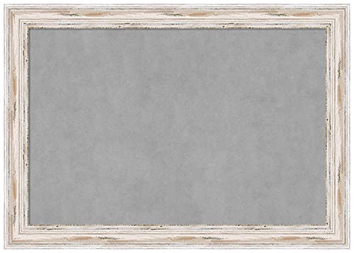 Amanti Art White Framed Magnetic Board 29x41 Large Vision Board for use with Magnets, 100% Metal Sheet to Display Items as Office Decor or for Home Organization in mudroom, Kitchen or Kids Room - color: Alexandria White Wash, size: 41"W x 29"H
