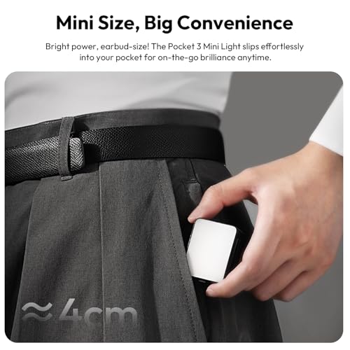 ULANZI LM001 Magnetic Fill Light for DJI Osmo Pocket 4/3/Xtra Muse, 2W 5800K LED Light with CRI ≥95, 500mAh USB C Rechargeable, IPX4 Waterproof, 3-Level Brightness, for Vlog & Outdoor