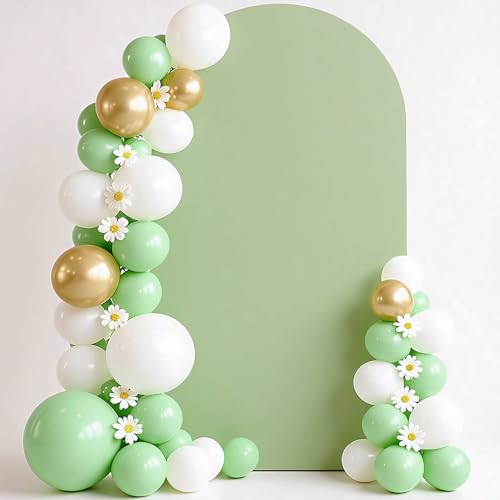 4 FT Arch Backdrop Cover, Wedding Sage Green Arch Covers Stretchy Backdrop Spandex Fitted for Baby Shower Birthday Balloon Chiara Stand Decor Sage Green 4FT - color: Sage Green, size: 4FT