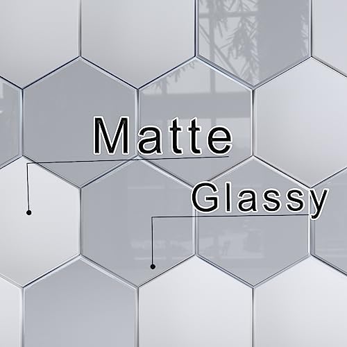 New Upgrade Premium Hexagon Peel and Stick Tile Backsplash，Matte Grey Waterproof Stick on Backsplash, Self-Adhesive Marble Tiles for Kitchen,Bathroom and Bedroom，10-Sheet. - color: Matte and Glossy Grey