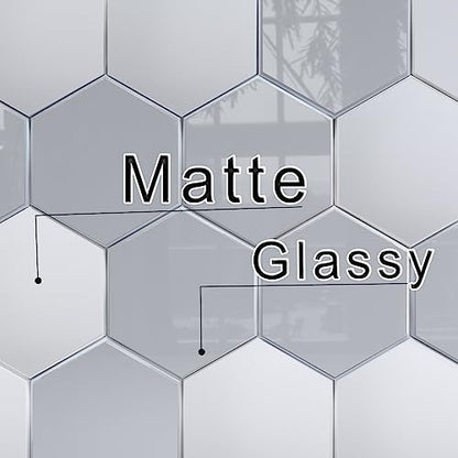New Upgrade Premium Hexagon Peel and Stick Tile Backsplash，Matte Grey Waterproof Stick on Backsplash, Self-Adhesive Marble Tiles for Kitchen,Bathroom and Bedroom，10-Sheet. - color: Matte and Glossy Grey