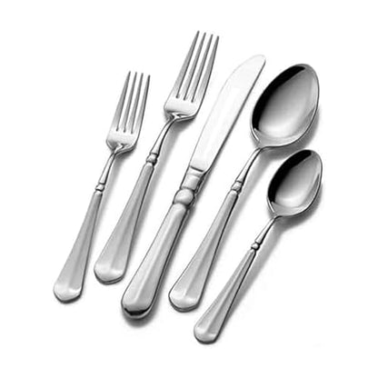 Mikasa French Countryside Flatware Set for 12, 65 Piece 18/10 Stainless Steel Silverware with Elegant Scroll Design and Serving Utensils, Durable Dinnerware Service - size: 65 Piece Set, style: French Countryside