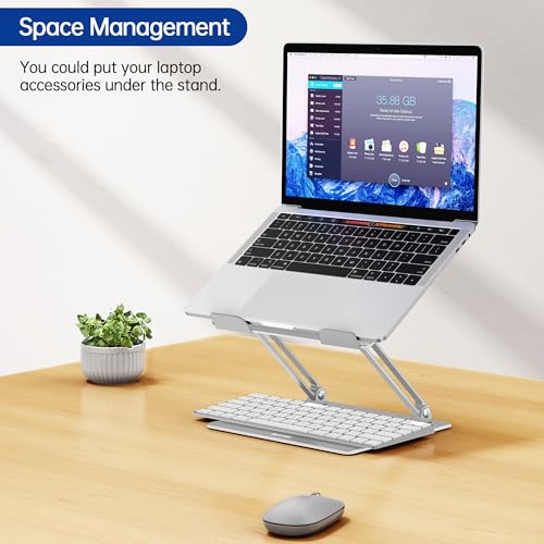 BESIGN LS10 Laptop Stand, Ergonomic Adjustable Notebook Tablet Stand, Computer Holder Compatible with Air, Pro, Dell, HP, Lenovo More 10-14" Laptops, Silver - color: B-Silver