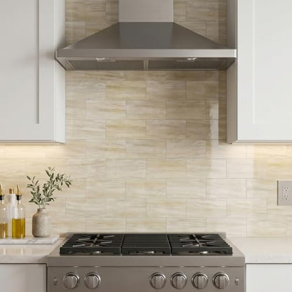 20 Sheets Polished Marble Beige PVC Subway Tiles Peel and Stick Backsplash,12''Heat Resistant Stick on Tiles for Kitchen,Waterproof Peel and Stick Wall Tiles for Bathrrom - color: Polished Marble Beige