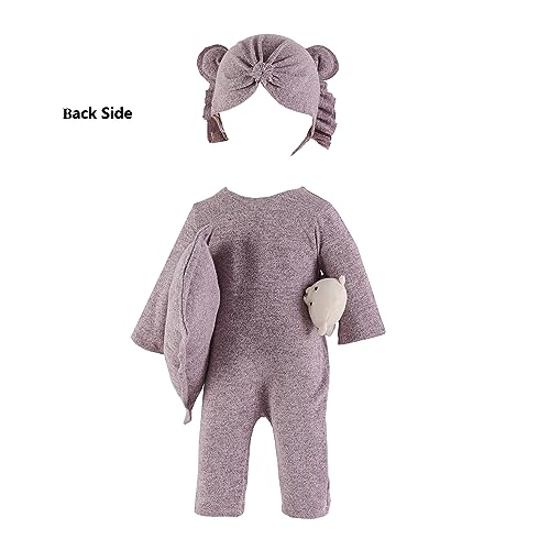 Holibeat Baby Girl Purple Photography Props Super Soft Newborn Girl Photo Shoot Outfits Costumes - color: Purple