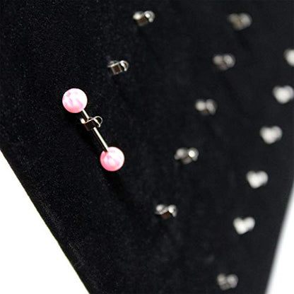 MOOCA 54 Clip Pendant/Body Jewelry Showcase Display Pad with Built in Easel for Belly Button Rings, Tongue Rings and Industrial Barbell organizer, Black Velvet, 2 Pieces Set - color: Black Velvet