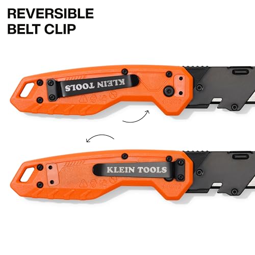 Klein Tools 44309 Pry Bar Knife, 2-in-1 FLICKBLADE Utility Knife with Built-In Pry Bar, Dual Locking Positions at 135-Degree and 180-Degree, Full Metal Core - style: Flickblade w/ Pry Bar