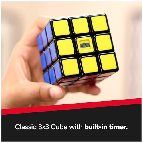 Rubik’s Cube, Timer Cube, Clear Display, Beat Your Best Time, Brain Teaser Puzzle for Adults & Practice for Speed Cubers, Problem-Solving Challenging Brain Teaser Fidget Toy for Kids, Ages 8 & Up - color: 3x3 Timer Cube