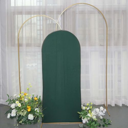 Efavormart 5ft Hunter Green Fitted Spandex Arch Slipcover, Snug Fit Round Top Backdrop Sleeve for Moody Forest Themes and Holiday Decor - color: Hunter Green, size: 5 FT