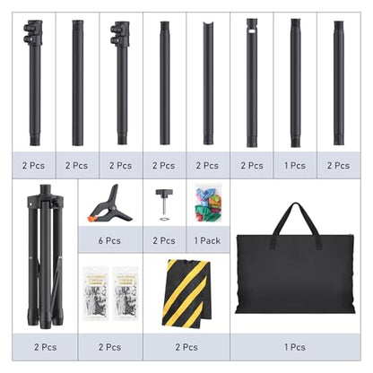 Backdrop Stand Kit - 6 Widths, 10x7.5ft Adjustable Background Stand for Parties & Studio Photography - size: 10x7.5ft