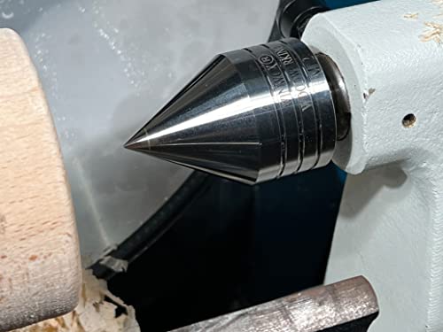 Wood Lathe Carbide Tipped Live Center, 2MT Morse Taper Shank, 8mm Carbide Tip with 60 Degree Point