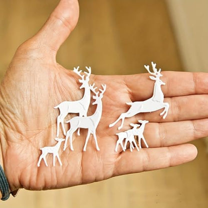 Lapoo Festivals Metal Cutting Die for Scrapbooking - Durable, Cut Stencils for DIY Scrapbook Photo Album Decorative Paper Card, Card Making Supplies, Embossing (Three Elk 2.4 x 1.9 in) - style: Three Elk 2.4 x 1.9 in