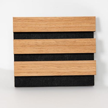 Smartstandard Sample Wood Slat Wall Panel, Soundproof Wooden Wall Panels, Acoustic Wood Panels for Wall, Light Brown, Sample Pack - color: Light Brown, size: 6" x 4.7"