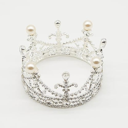 Zeroest Newborn Photography Crown Headband - Baby Princess Tiara for Infant Photo Shoots, Birthday Party -Rhinestone Prop - color: Silver 3#