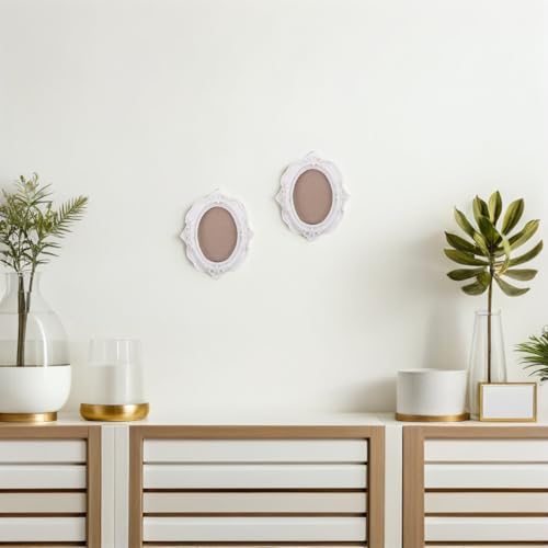 LUOZZY 4pcs Mini Resin Picture Frames for Wall Hanging Decorative Photo Display Holders with Vintage Style Wedding Home Office Party Favors