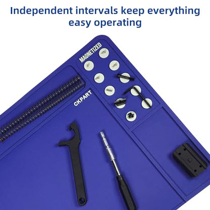 CKPART Rifle Gun Cleaning Mat, Anti-Slip Rubber Tactical Magnetic Mat, Gun Maintenance Mat,Gun Maintenance Mat for Gun Cleaning Kits 36" x 12"