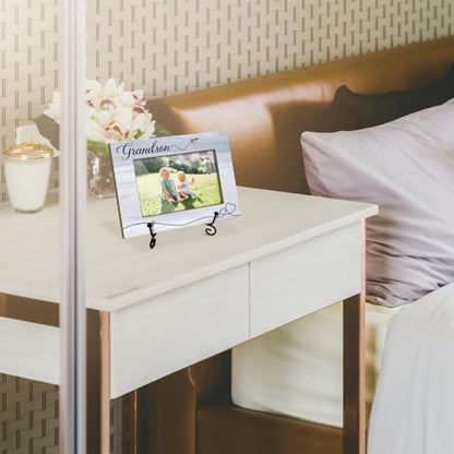 Grandson Picture Frame, Frame Gifts for Christmas Birthday, Grandson 4 x 6 Picture Frame with Stand for Tabletop Display, Grandparents Gifts (Light Purple) - color: Light Purple