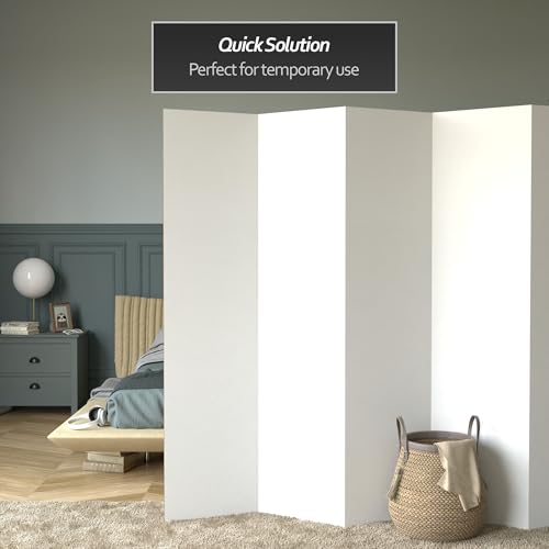 6 ft. Tall White Temporary Cardboard Folding Screen - 5 Panel - size: 6 ft Tall - 5 Panel