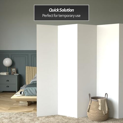 6 ft. Tall White Temporary Cardboard Folding Screen - 6 Panel - size: 6 ft Tall - 6 Panel
