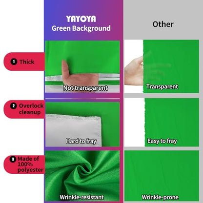 2-in-1 White Backdrop Green Screen Backdrop Stand Kit, 5x6.5 ft Greenscreen Background with Stand for Streaming, Zoom, Photography, Video with Clips & Carrying Bag - color: Green White, size: 5x6.5ft