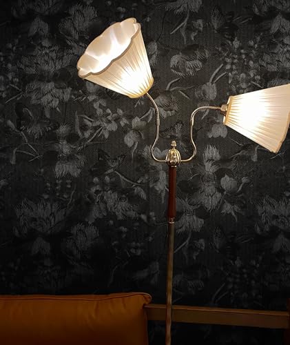 Erfoni 118"x15.7" Black Wall Paper Embossed Floral Peel and Stick Wallpaper Vintage Black Flower Textured Embossed Contact Paper DIY Removable Self Adhesive Wallpaper for Countertop Cabinets Decor - color: Black, size: 15.7" x 118"