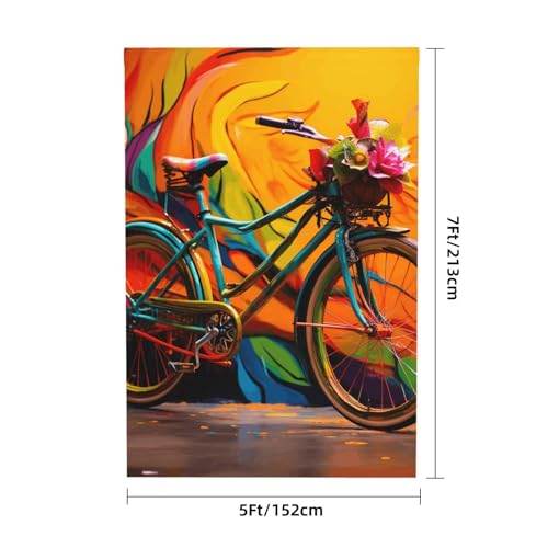 Colorful Bicycle Backdrop Background for Photography 5x7ft Photobooth Professional Photo Backdrop Curtains Video Photography Studio Photo Backgrounds Banner Booth Background Screen Parties - color: Colorful Bicycle