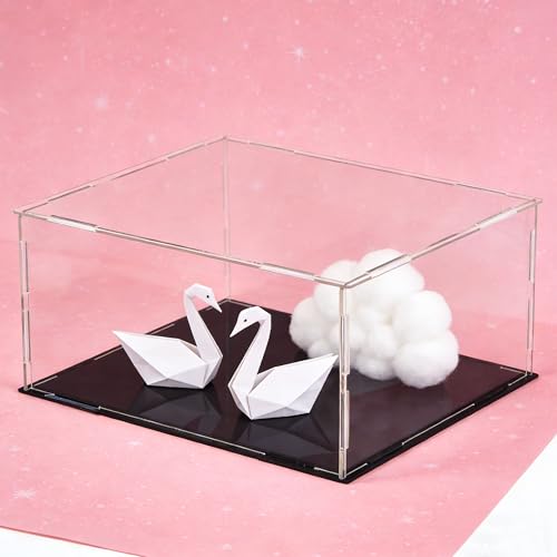 uxcell Acrylic Clear Display Case Box Dustproof Protection Showcase Cube Collectibles Show Box 9.8x7.9x3.9inch - size: 9.8x7.9x3.9 inch