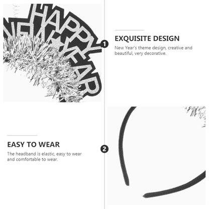 OSALADI 5pcs Happy New Year Hairbands Silver-plated Festival Party Hair Accessories for Women Portable Spring Festival Photo Props Headbands