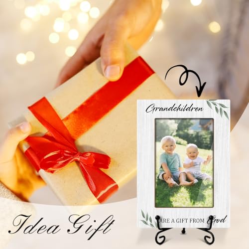 Grandchild Picture Frame - A Gift From God, Grandparent Gifts, Frame Gifts for Christmas Birthday, Grandparent 4 x 6 Picture Frame with Stand for Tabletop Display (Vertical Portrait) - color: Frame15