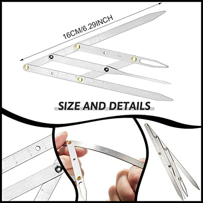 Weewooday 6 Pieces Tattoo Eyebrows Rulers 3 Point Positioning Ruler Mini Caliper Double Scale Vernier Calipers Eyebrow Caliper Microblading Ruler Measuring Tool with Eyebrow Shaver(Black) - color: black, silver