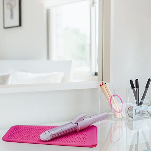 1Pack Silicone Heat Resistant Mat Pouch for Hair Straightener, Curling Iron, Flat Iron and Hot Hair Tools Pink - color: Pink, size: 1 Pack