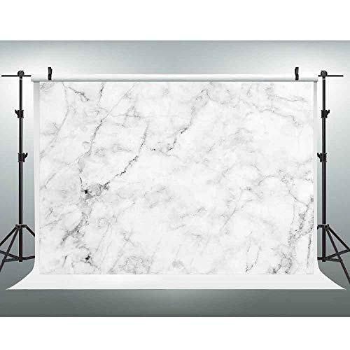 EOA 5(W) x3(H) FT Marble Texture Backdrop White Gray Marble Nature Stone Color Photography Background Food Jewelry Cosmetics Makeup Photographer Professional Photo Shoot Studio Prop