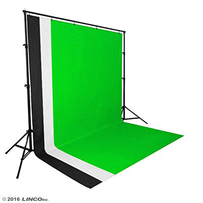 LINCO Lincostore Photo Lighting Video Studio Light Kit AM155 - Including 3 Color Backdrops (Black/Whtie/Green) Background Screen