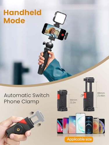 USKEYVISION Upgraded Vlogging Kit w/Wireless Lavalier Microphone,YouTube Kit for iPhone and Smartphone w/59” Retractable Tripod,Automatic Switch Phone Clamp,Content Creator Gear for TikTok(Vlog K5) - size: VLOGK5(Wireless Mic)
