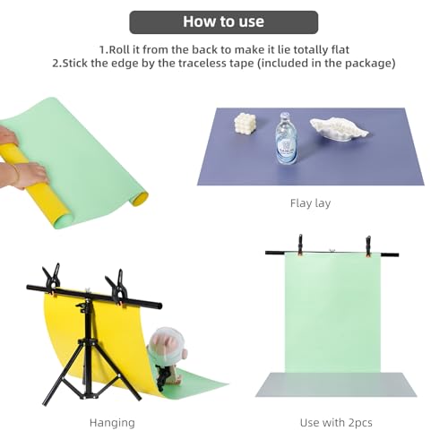 18 Colors Photography Backdrops Small Product Background - Tabletop Photo Shoot for Jewelry Cosmetics Food(19.7 * 27.6 Inch)