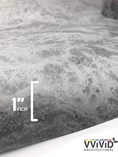 VViViD Grey Concrete Textured Finish Vinyl Sheet Film (48" x 6.5ft) - size: 48" x 6.5ft