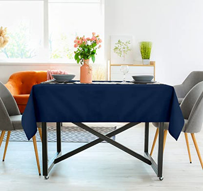 Utopia Kitchen Rectangle Table Cloth 2 Pack(54x54 Inches, Navy Blue), Tablecloth Machine Washable, Polyester Table Cover for Dining, Buffet Parties, Picnics, Events, Weddings and Restaurants - color: Navy Blue, size: 2 Pack 54x54 Inch Tablecloth
