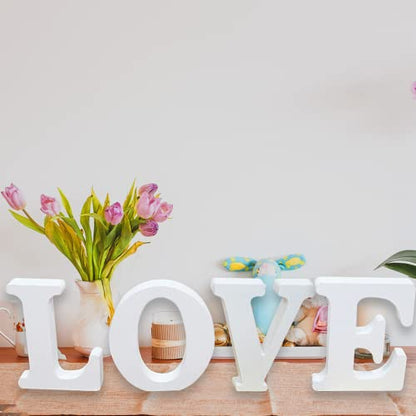 AOCEAN 6 Inch White Wood Letters - Unfinished Wood Letters for Wall Christmas Decor Standing Letters Slices Sign Board Decoration for Xmas Home Party Projects (C) - style: C
