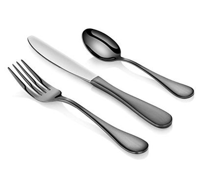 Artaste 56914 Rain 18/10 Stainless Steel Flatware 36-Piece Set, Black Finished, Service for 12 - color: Black