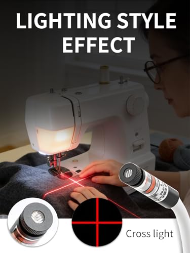 Magnetic Seam Guide for Sewing Machine Light Adjustable Sew Ruler Positioning Accessories Free Motion Hand Held Long Arm Quilting Supplies Clearance Notions Products Miter Saw Laser - color: White-Plug